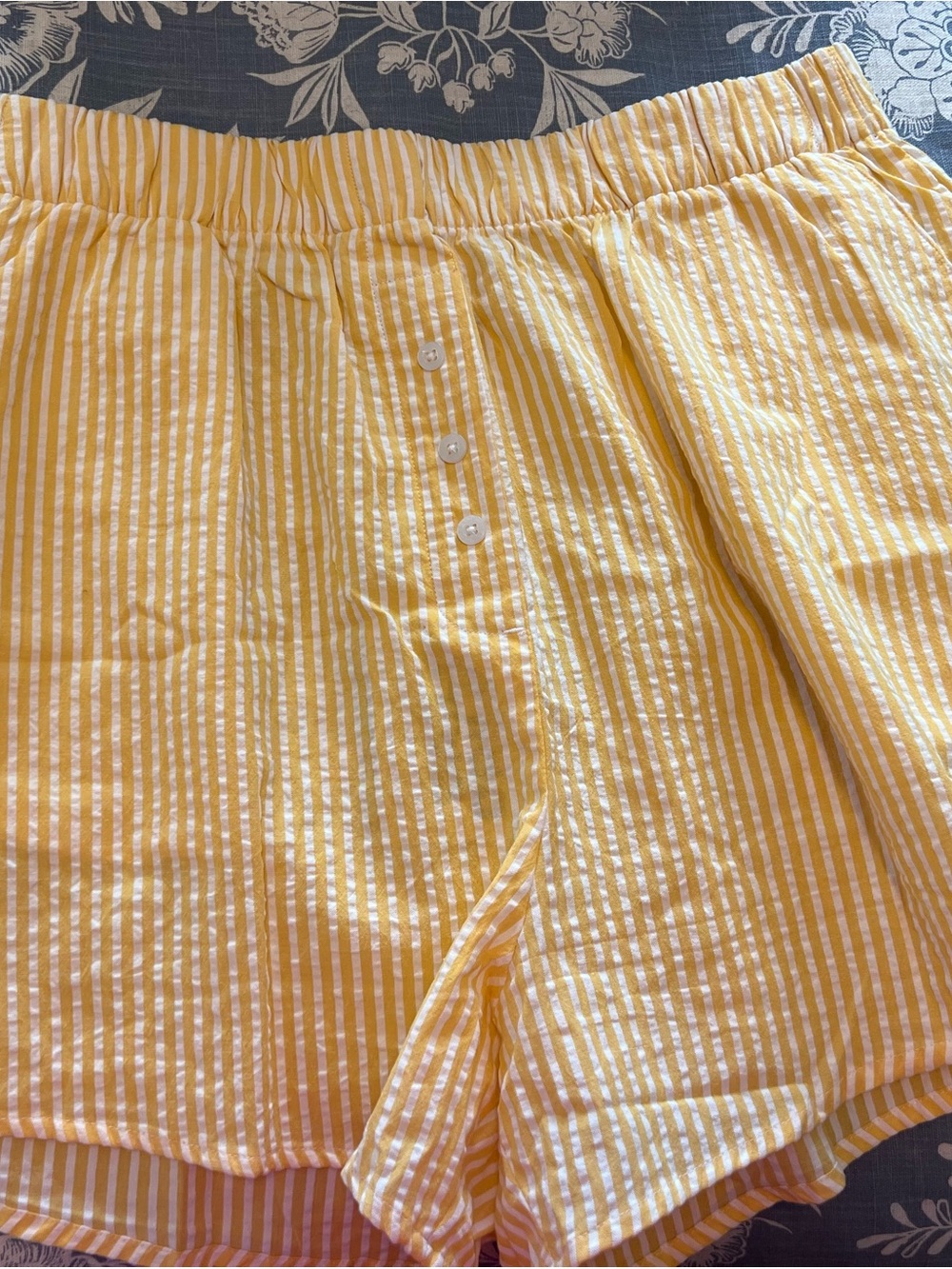 Daily Drills Yellow & White Striped Short - Picture 3 of 3